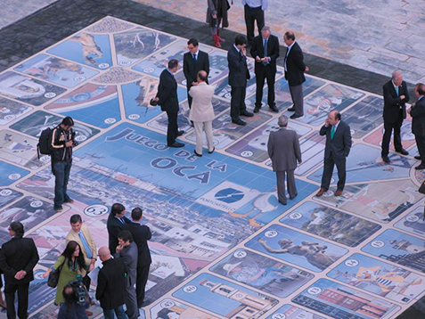 Jeu de l'oie en grès cérame